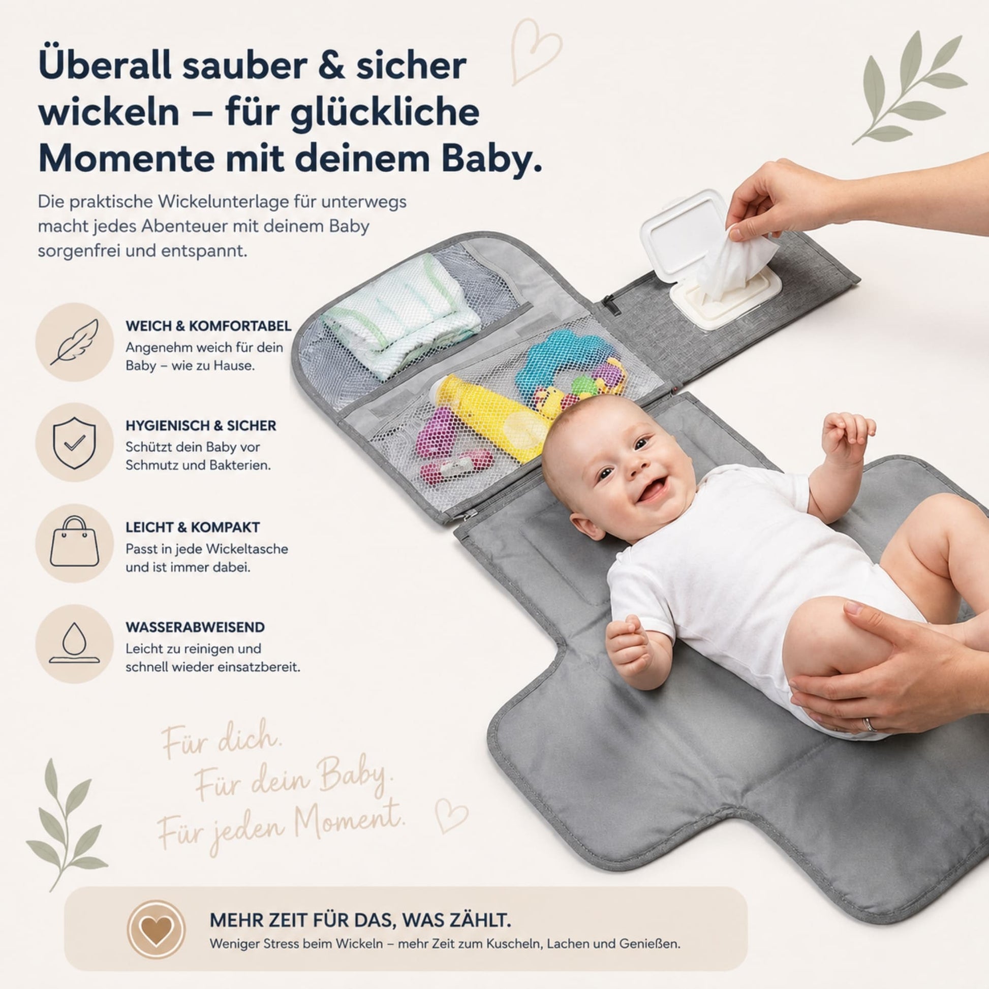 Zeluno® |Tragbare Wickeltasche mit Wickelunterlage
