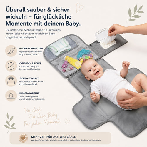 Zeluno® |Tragbare Wickeltasche mit Wickelunterlage
