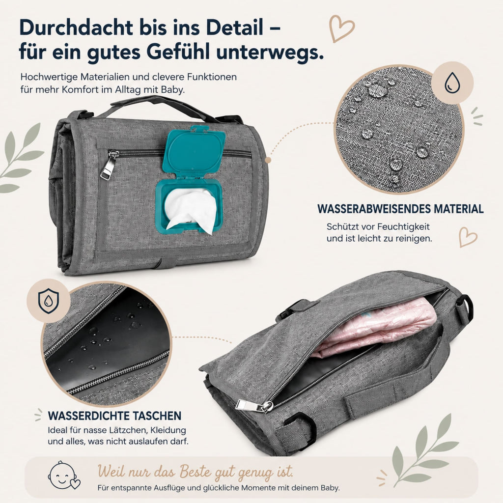 Zeluno® |Tragbare Wickeltasche mit Wickelunterlage