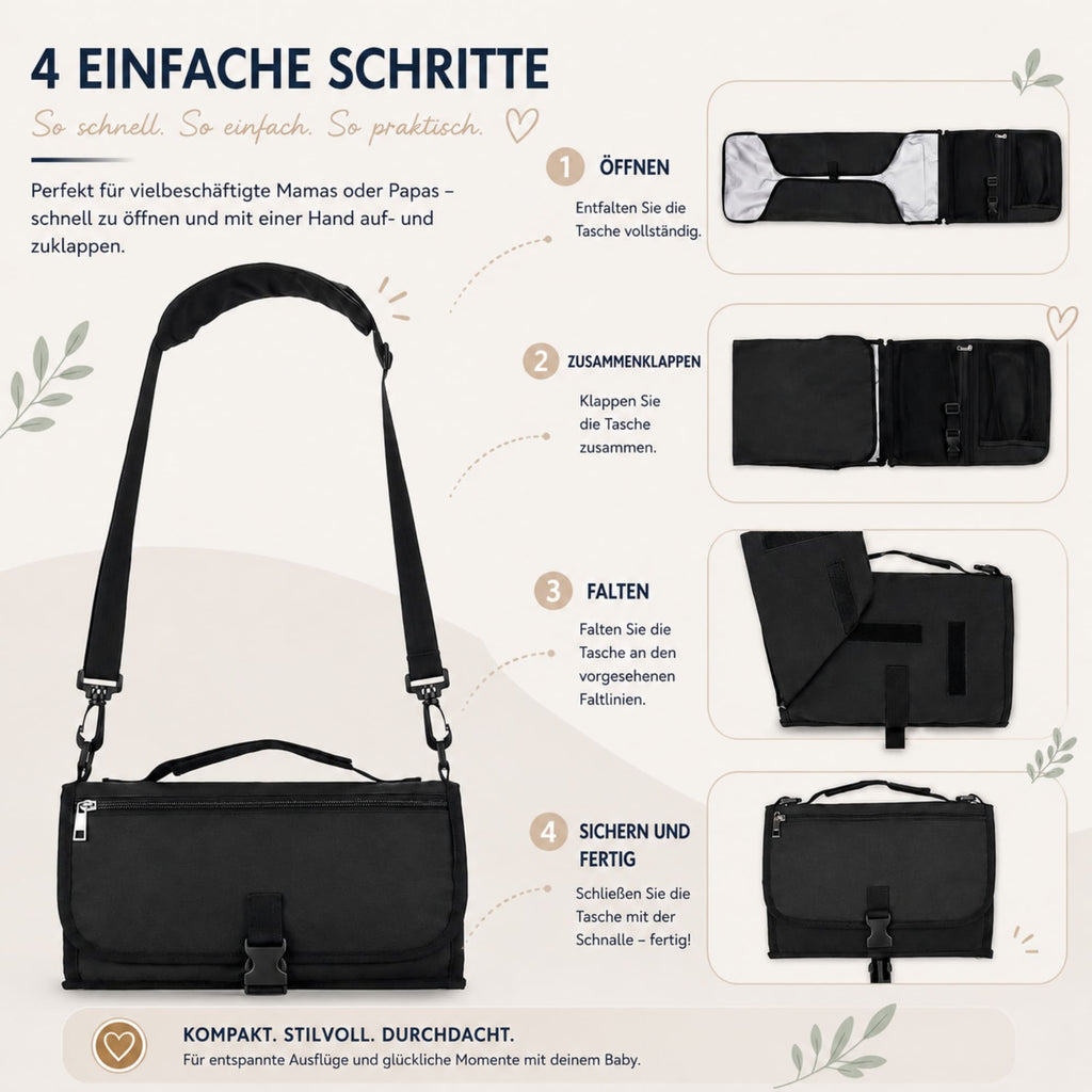 Zeluno® |Tragbare Wickeltasche mit Wickelunterlage